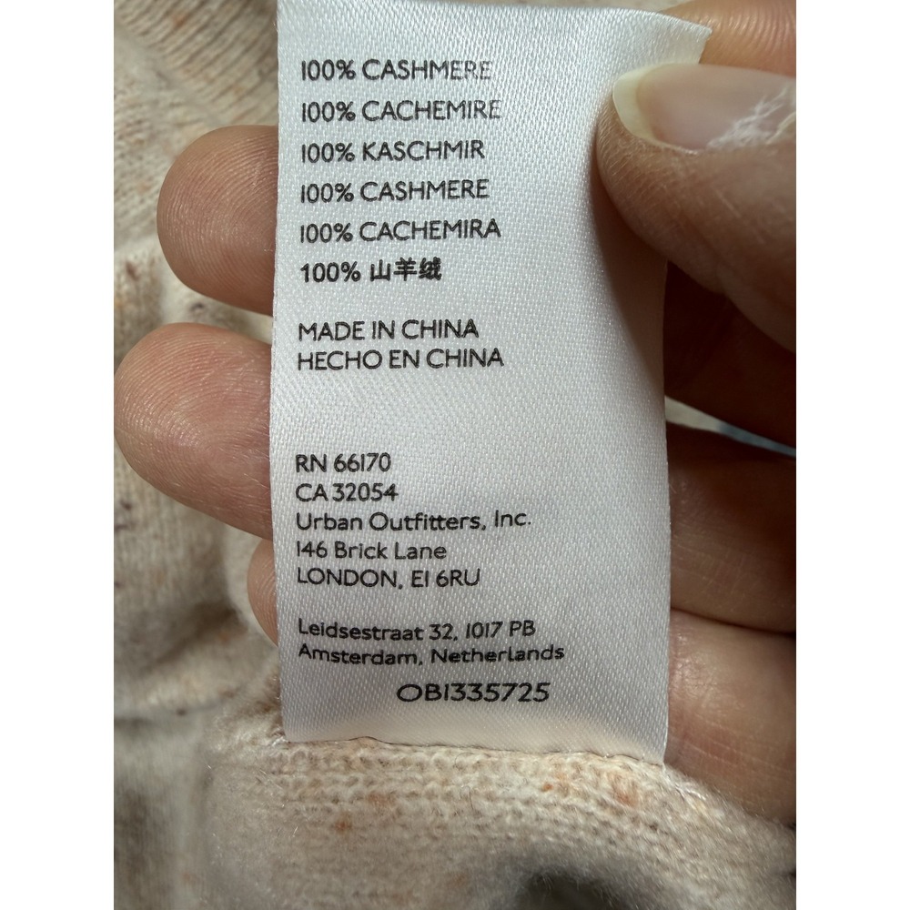 Pilcro 100% Cashmere Sweater Women S Creamsicle Fleck Henley Anthropologie - Picture 8 of 9